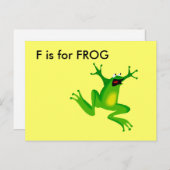 "F" ist für Frog Alphabet Flashcard Postkarte (Vorne/Hinten)