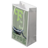 F ist für Frosch Kleine Geschenktüte (Rückseite Schrägansicht)
