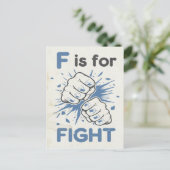 F ist für Kampf Postkarte (Stehend Vorderseite)