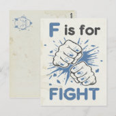 F ist für Kampf Postkarte (Vorne/Hinten)