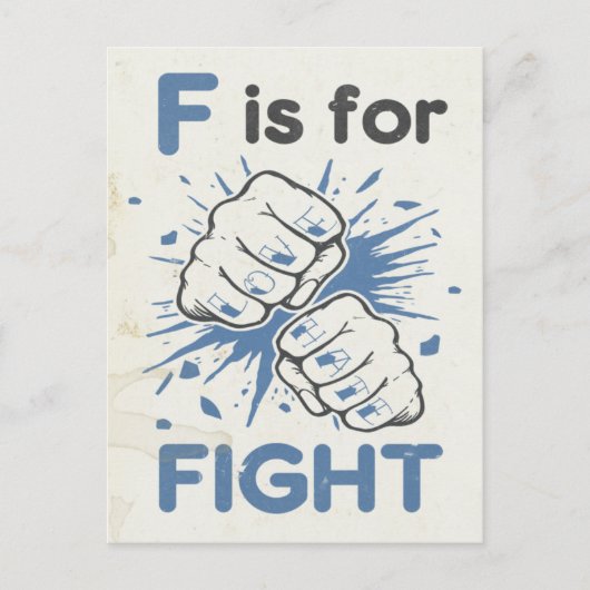 F ist für Kampf Postkarte (Vorderseite)