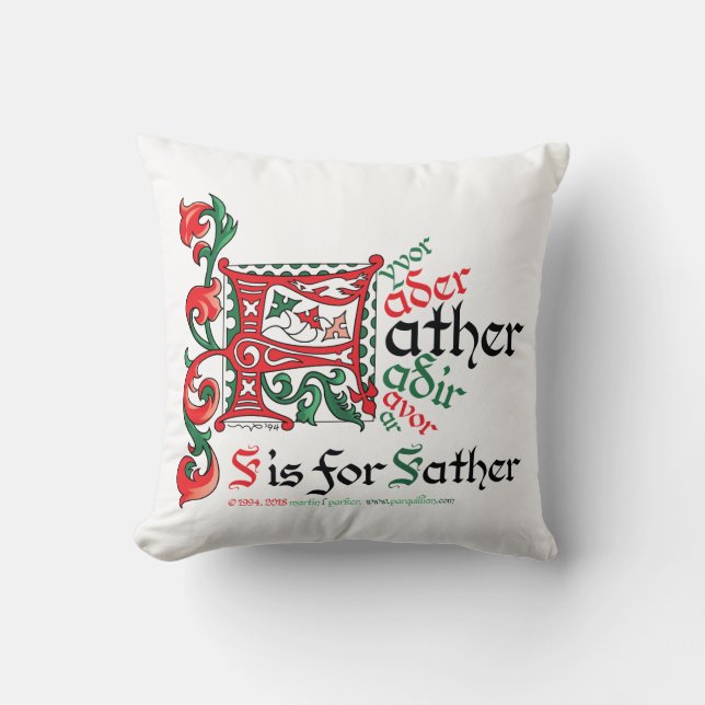 F ist für Pater Pillow Kissen (Vorderseite)