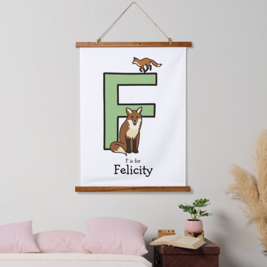 F ist für ... personalisiert wandteppich mit holzrahmen (Schlafzimmer)