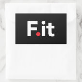 F IT Anti Fitness Slogan Rechteckiger Aufkleber (Tasche)