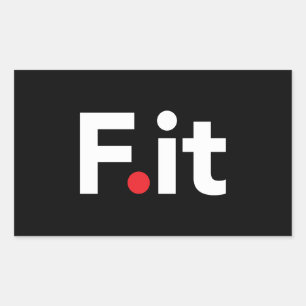 F IT Anti Fitness Slogan Rechteckiger Aufkleber