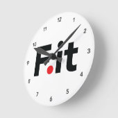 F IT Anti Fitness Slogan Runde Wanduhr (Winkel)