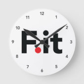 F IT Anti Fitness Slogan Runde Wanduhr (Vorderseite)