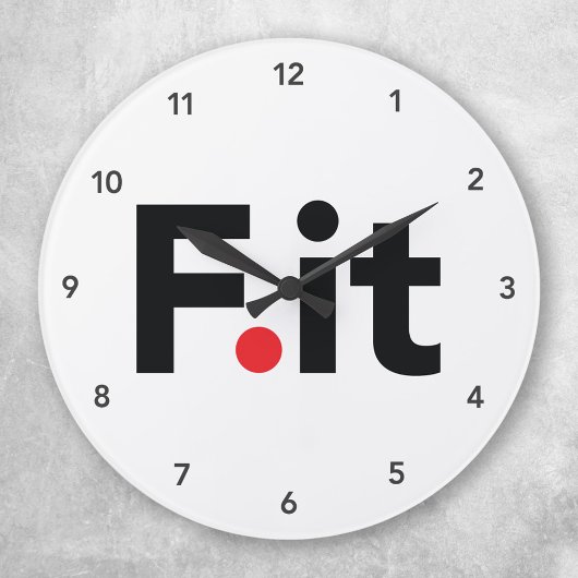 F IT Anti Fitness Slogan Runde Wanduhr