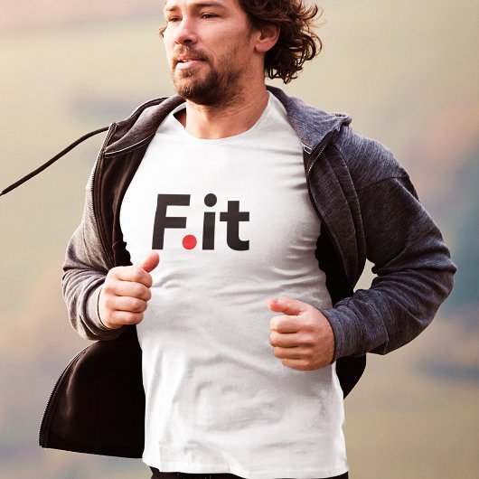 F IT Anti Fitness Slogan T-Shirt