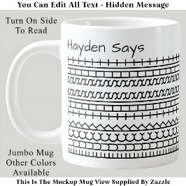 F**k Diese versteckte Meldung 144BW Funny Office Jumbo-Tasse