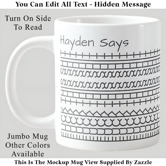 F**k Diese versteckte Meldung 144GW Funny Office Jumbo-Tasse