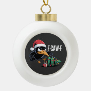 F-kah-f Rabe Krähe Weihnachtsbaum Christmas Rabe Keramik Kugel-Ornament