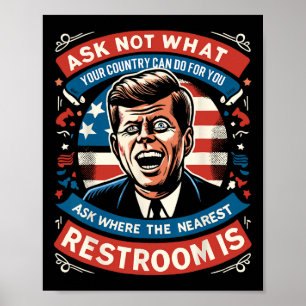 F. Kennedy Funny Patriotic Toilette Meme 4. Juli Poster
