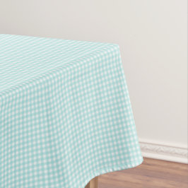 F & L Aqua Gingham Tischdecke