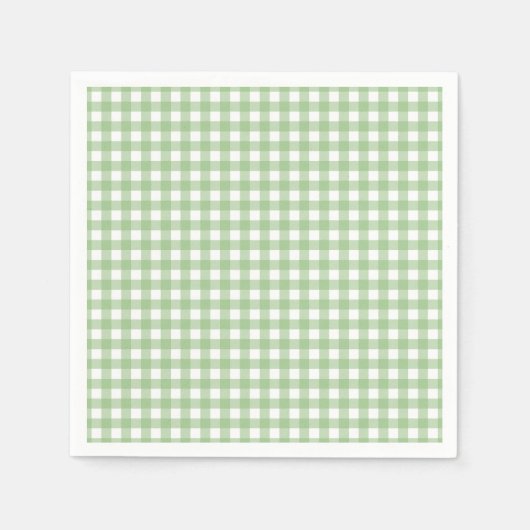 F & L Dark Green Gingham Serviette (Vorderseite)