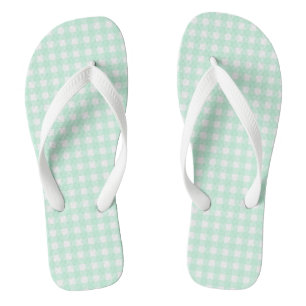 F & L Green Gingham Badesandalen