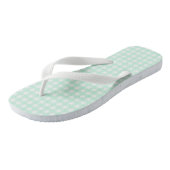 F & L Grün Gingham Badesandalen (Schrägansicht)