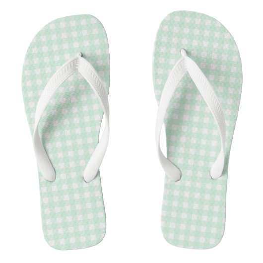 F & L Grün Gingham Badesandalen (Fußbett)