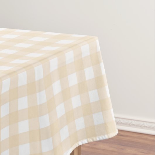 F & L Light Tan Gingham Tischdecke (Beispiel)