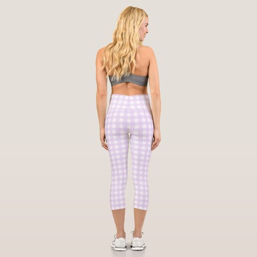 F & L Lila Gingham Capri Leggings (Rückseite)