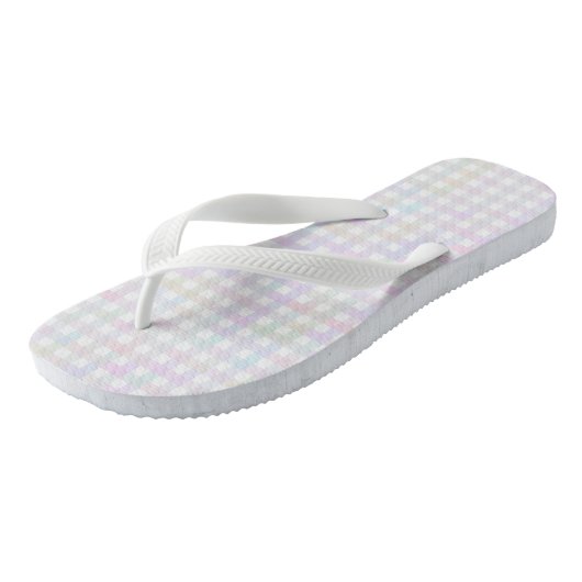 F & L Multicolor Gingham Badesandalen (Schrägansicht)