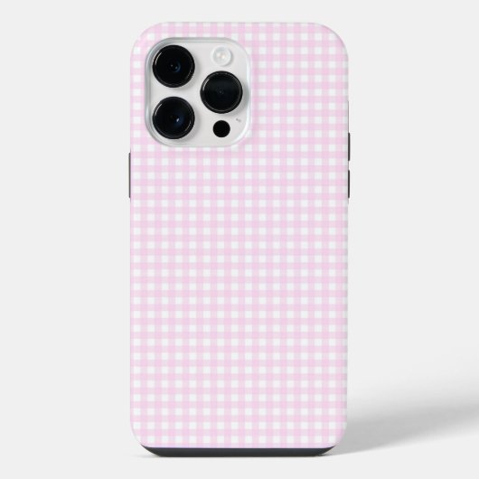 F & L Pink Gingham iPhone Hülle (Rückseite)