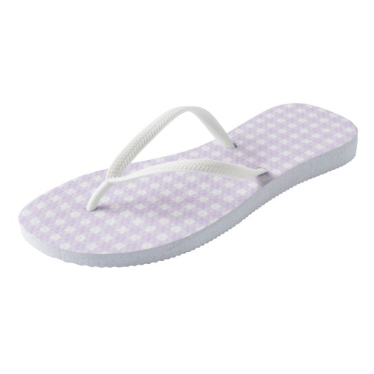 F & L Pink Gingham Pair von Flip Flops Badesandalen (Schrägansicht)
