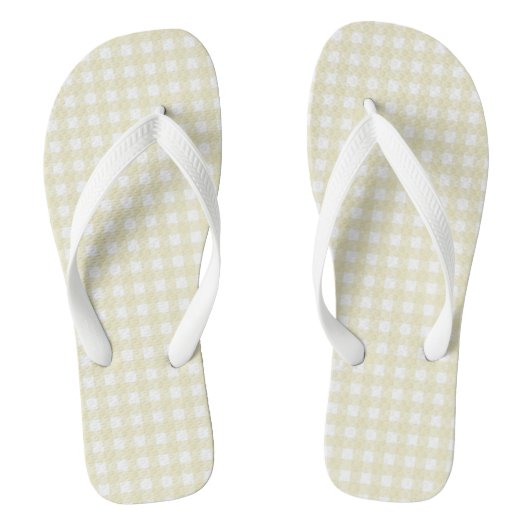 F & L Yellow Gingham Badesandalen (Fußbett)