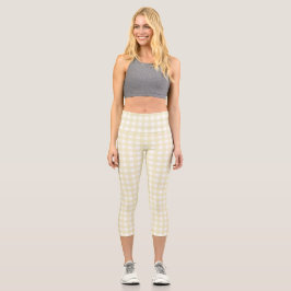 F & L Yellow Gingham Capri Leggings