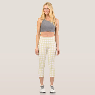 F & L Yellow Gingham Capri Leggings