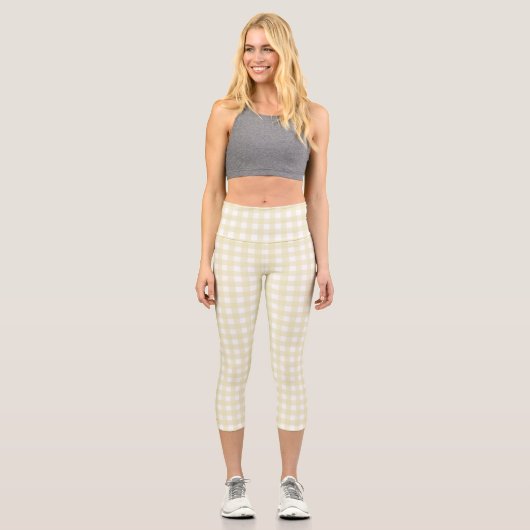 F & L Yellow Gingham Capri Leggings (Vorderseite)