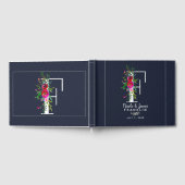 F Letter Initial Monogram Floral Name Wedding Gästebuch (Voll)