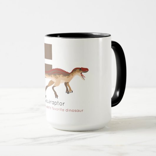 F like Fukuiraptor Mug Tasse (VorderseiteRechts)