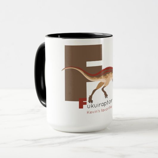 F like Fukuiraptor Mug Tasse (Vorderseite Links)