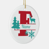 F Monogram Anfangs Christmas Holiday Tree Ornament (Rechts)