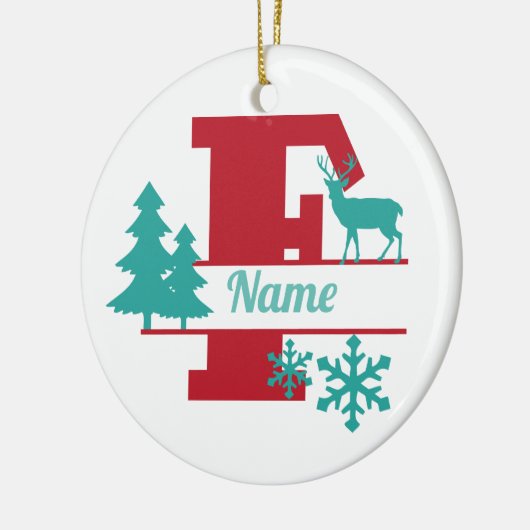 F Monogram Anfangs Christmas Holiday Tree Ornament (Links)