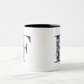 F Monogram Classic Black and White Zweifarbige Tasse (Mittel)