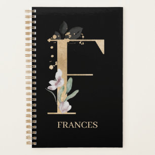 F Monogram Floral Personalisiert Plane Planer