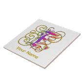 F Monogram, Ihr Name "Gothic Rainbow" Keramik Tile Fliese (Seite)