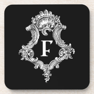 F Monogram Initial Getränkeuntersetzer