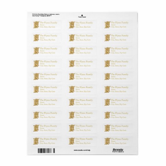 F Monogram "Irish Gold" Designadresse Labels (Vorne)