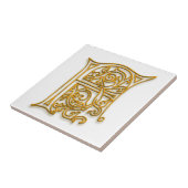 F Monogram "Irish Gold" Keramik Tile Fliese (Seite)