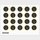F: Monogram Q Elegant Gold und Black Stickers (Blatt)