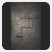 F Monogram Stickers aus Metall (Vorderseite)