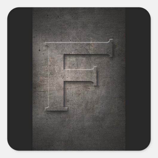 F Monogram Stickers aus Metall (Vorderseite)