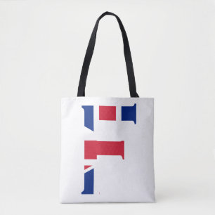 F Monogram überlagert sich auf der Flagge der Unio Tasche