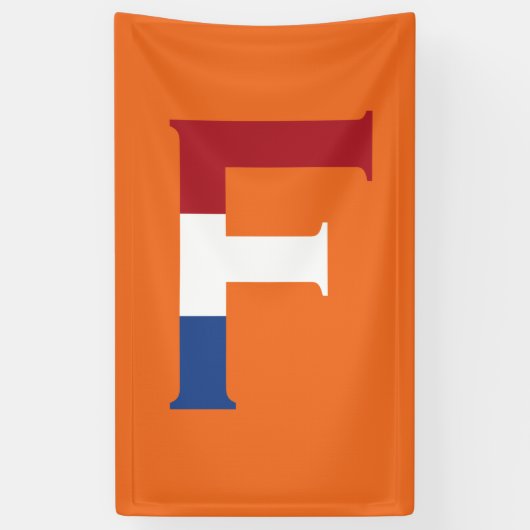 F Monogram überlagert sich auf der NLD-Flagge auf  Banner (Vertikal)