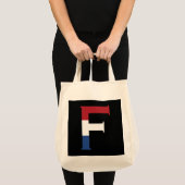 F Monogram überlagert sich auf der NLD-Flagge auf  Tragetasche (Vorderseite (Produkt))