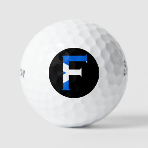 F Monogram überlagert sich auf der schottischen Fl Golfball
