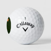 F Monogram überlagert sich auf irischer Flagge cwb Golfball (Logo)